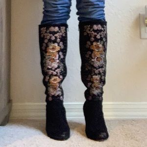 Free people NWB Penny Lane Black Suede Tall Boot